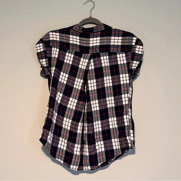 JACHS girlfriend Plaid Button Up Shirt Womens Medium Short Sleeve - Picture 2 of 5